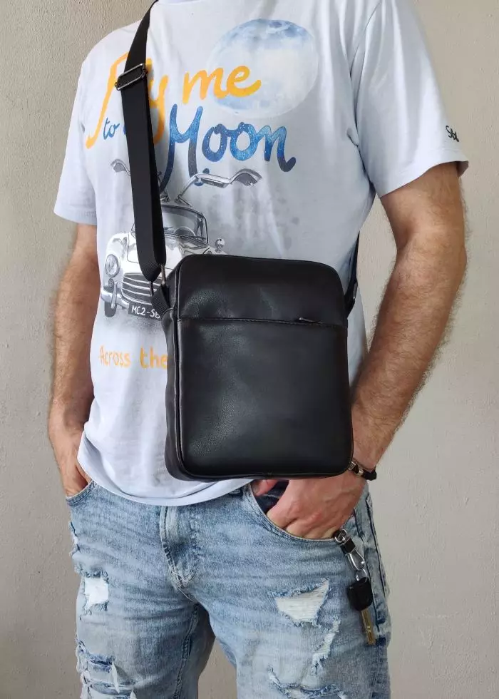 Мужская кожаная сумка из натуральной кожи MYZ NEW YORK через плечо мужская барсетка кросс-боди кожаная сумка-планшет Чоловіча шкіряна сумка з натуральної шкіри через плече чоловіча барсетка крос-боді Нью-Йорк шкіряна сумка-планшет