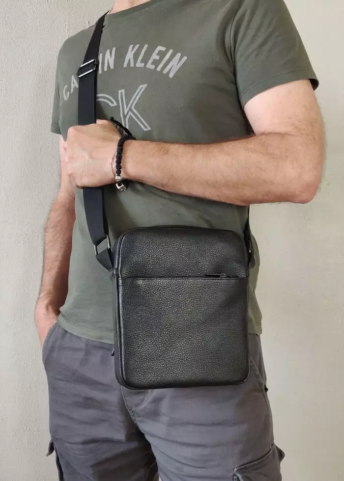 Мужская кожаная сумка из натуральной кожи MYZ NEW YORK через плечо мужская барсетка кросс-боди кожаная сумка-планшет Чоловіча шкіряна сумка з натуральної шкіри через плече чоловіча барсетка крос-боді Нью-Йорк шкіряна сумка-планшет