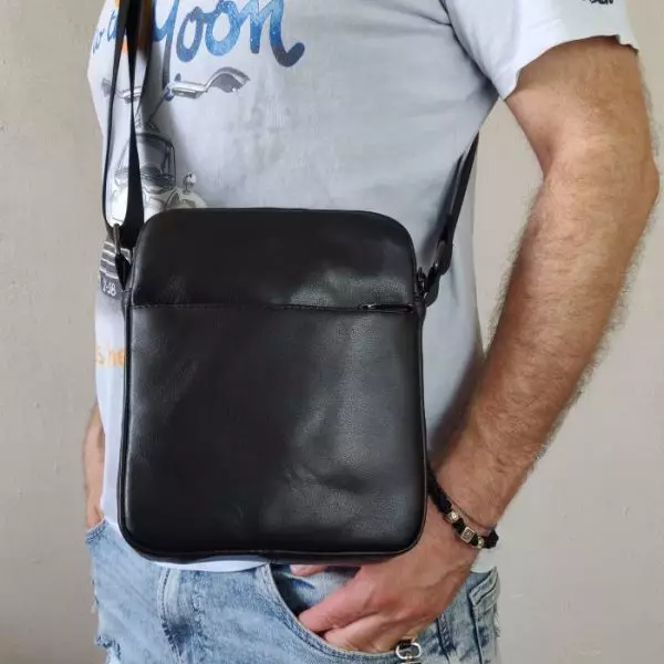 Мужская кожаная сумка из натуральной кожи MYZ NEW YORK через плечо мужская барсетка кросс-боди кожаная сумка-планшет Чоловіча шкіряна сумка з натуральної шкіри через плече чоловіча барсетка крос-боді Нью-Йорк шкіряна сумка-планшет