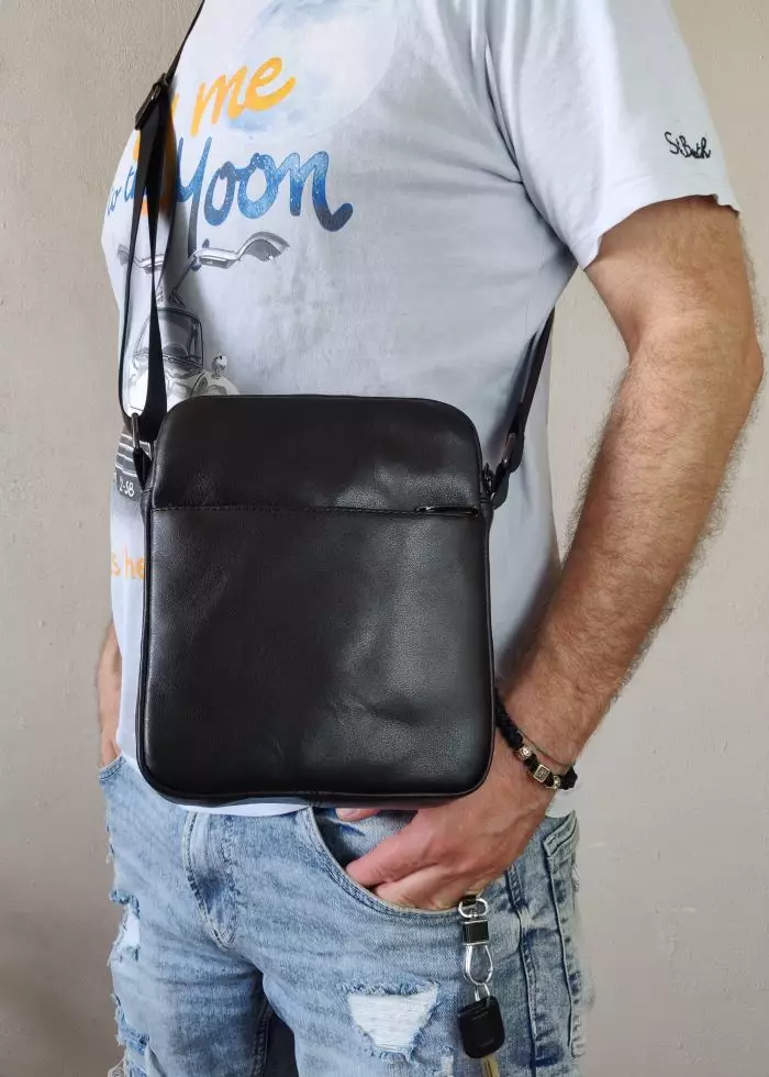 Мужская кожаная сумка из натуральной кожи MYZ NEW YORK через плечо мужская барсетка кросс-боди кожаная сумка-планшет Чоловіча шкіряна сумка з натуральної шкіри через плече чоловіча барсетка крос-боді Нью-Йорк шкіряна сумка-планшет