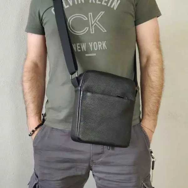 Мужская кожаная сумка из натуральной кожи MYZ NEW YORK через плечо мужская барсетка кросс-боди кожаная сумка-планшет Чоловіча шкіряна сумка з натуральної шкіри через плече чоловіча барсетка крос-боді Нью-Йорк шкіряна сумка-планшет