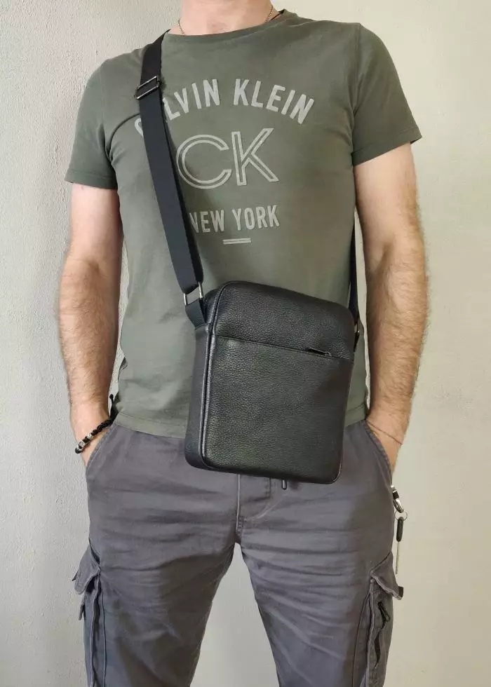 Мужская кожаная сумка из натуральной кожи MYZ NEW YORK через плечо мужская барсетка кросс-боди кожаная сумка-планшет Чоловіча шкіряна сумка з натуральної шкіри через плече чоловіча барсетка крос-боді Нью-Йорк шкіряна сумка-планшет