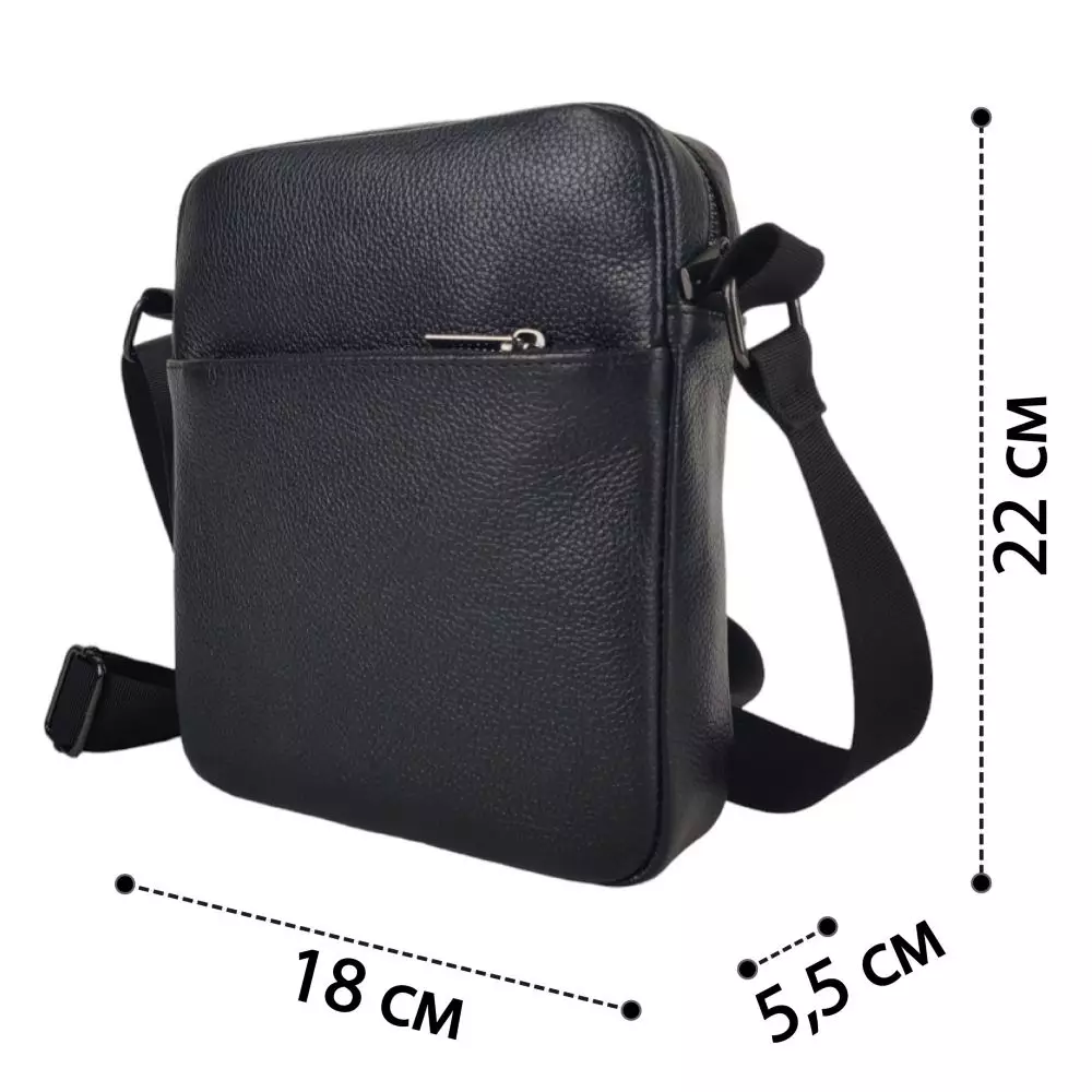 Мужская сумка NEW YORK ФЛОТАР из натуральной кожи через плечо / мужская барсетка кросс-боди MYZ Нью-Йорк / кожаная сумка-планшет через плечо — изображение 3