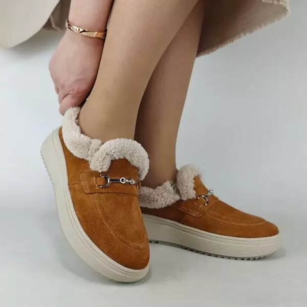 Ботинки женские MYZ кожаные молодежные натуральная кожа и замша рыжая мех зимние 36 37 38 39 40 41 черевики жіночі натуральна замша руда шкіра замша зимові хутро