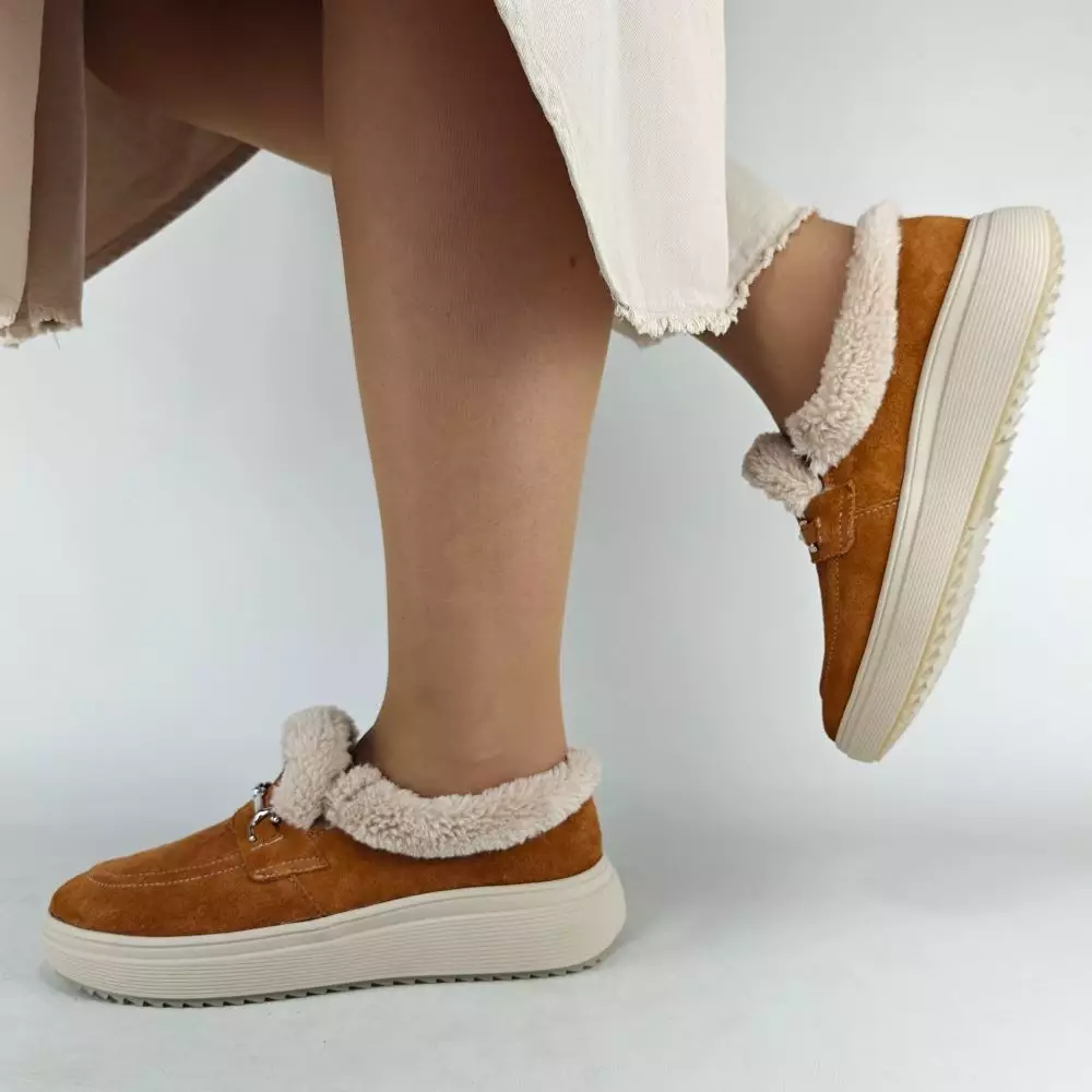 Ботинки женские MYZ кожаные молодежные натуральная кожа и замша рыжая мех зимние 36 37 38 39 40 41 черевики жіночі натуральна замша руда шкіра замша зимові хутро