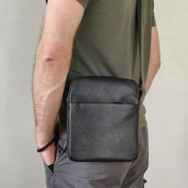 Мужская кожаная сумка из натуральной кожи MYZ NEW YORK через плечо мужская барсетка кросс-боди кожаная сумка-планшет Чоловіча шкіряна сумка з натуральної шкіри через плече чоловіча барсетка крос-боді Нью-Йорк шкіряна сумка-планшет
