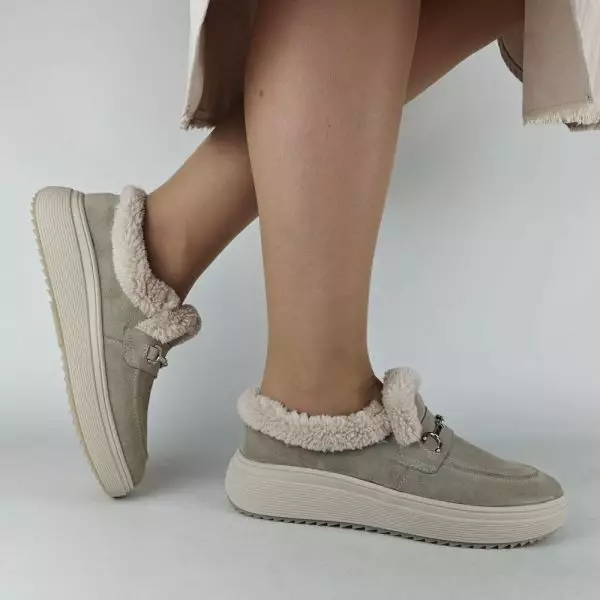 Alternative view of Жіночі зимові черевики низькі MYZ 0081 ЛАТЕ з натуральної замші Latte