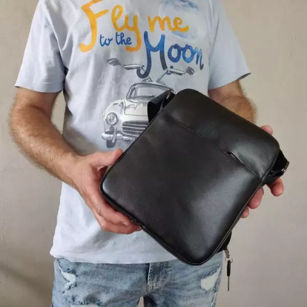 Мужская кожаная сумка из натуральной кожи MYZ NEW YORK через плечо мужская барсетка кросс-боди кожаная сумка-планшет Чоловіча шкіряна сумка з натуральної шкіри через плече чоловіча барсетка крос-боді Нью-Йорк шкіряна сумка-планшет