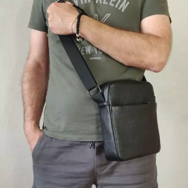 Мужская кожаная сумка из натуральной кожи MYZ NEW YORK через плечо мужская барсетка кросс-боди кожаная сумка-планшет Чоловіча шкіряна сумка з натуральної шкіри через плече чоловіча барсетка крос-боді Нью-Йорк шкіряна сумка-планшет