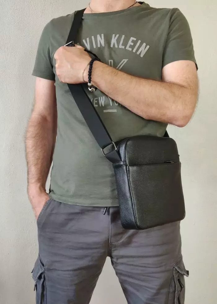 Мужская кожаная сумка из натуральной кожи MYZ NEW YORK через плечо мужская барсетка кросс-боди кожаная сумка-планшет Чоловіча шкіряна сумка з натуральної шкіри через плече чоловіча барсетка крос-боді Нью-Йорк шкіряна сумка-планшет