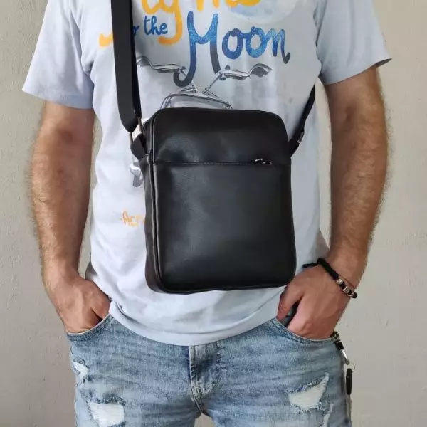 Мужская кожаная сумка из натуральной кожи MYZ NEW YORK через плечо мужская барсетка кросс-боди кожаная сумка-планшет Чоловіча шкіряна сумка з натуральної шкіри через плече чоловіча барсетка крос-боді Нью-Йорк шкіряна сумка-планшет