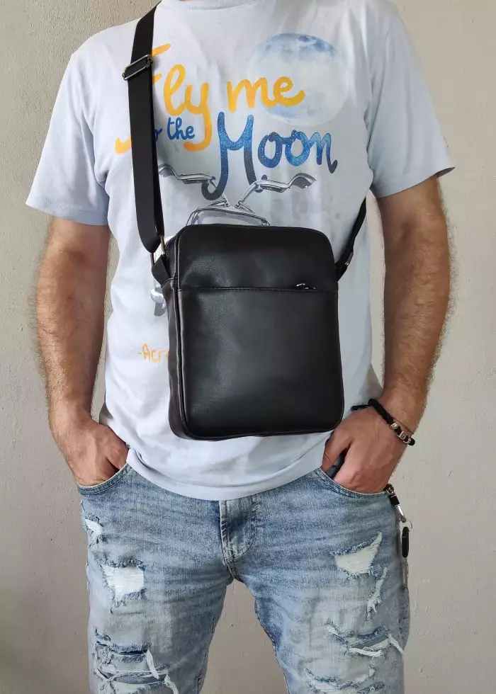 Мужская кожаная сумка из натуральной кожи MYZ NEW YORK через плечо мужская барсетка кросс-боди кожаная сумка-планшет Чоловіча шкіряна сумка з натуральної шкіри через плече чоловіча барсетка крос-боді Нью-Йорк шкіряна сумка-планшет