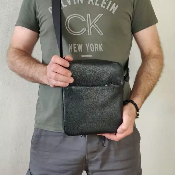 Мужская кожаная сумка из натуральной кожи MYZ NEW YORK через плечо мужская барсетка кросс-боди кожаная сумка-планшет Чоловіча шкіряна сумка з натуральної шкіри через плече чоловіча барсетка крос-боді Нью-Йорк шкіряна сумка-планшет