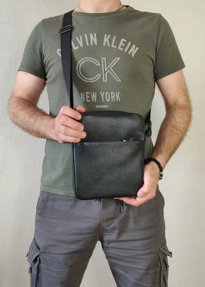 Мужская кожаная сумка из натуральной кожи MYZ NEW YORK через плечо мужская барсетка кросс-боди кожаная сумка-планшет Чоловіча шкіряна сумка з натуральної шкіри через плече чоловіча барсетка крос-боді Нью-Йорк шкіряна сумка-планшет