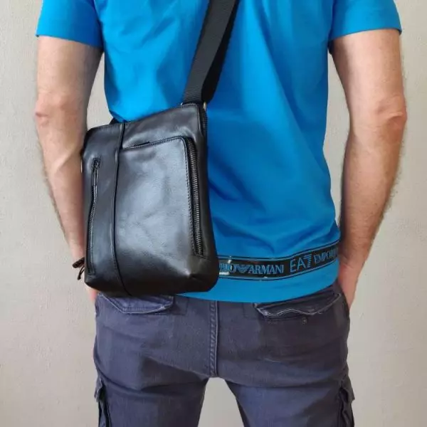 Мужская кожаная сумка из натуральной кожи MYZ LEON через плечо мужская барсетка кросс-боди ЛЕОН кожаная сумка-планшет Чоловіча шкіряна сумка з натуральної шкіри MYZ LEON через плече чоловіча барсетка крос-боді ЛЕОН шкіряна сумка-планшет