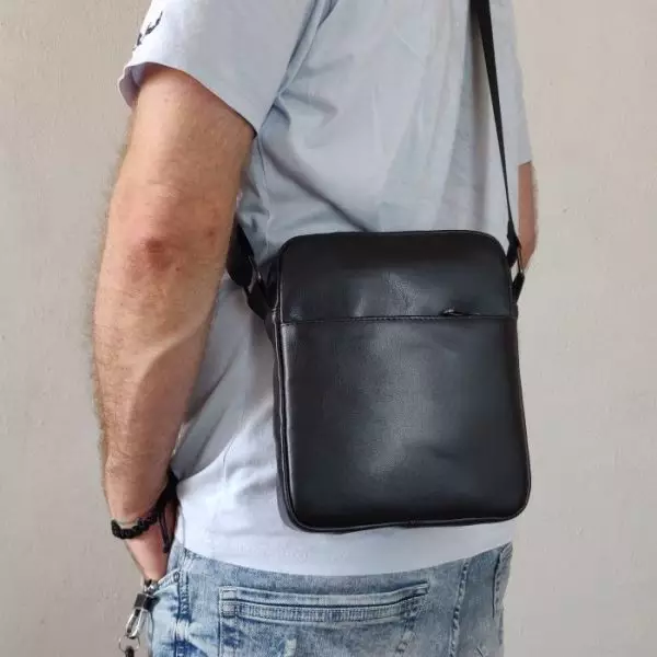 Мужская кожаная сумка из натуральной кожи MYZ NEW YORK через плечо мужская барсетка кросс-боди кожаная сумка-планшет Чоловіча шкіряна сумка з натуральної шкіри через плече чоловіча барсетка крос-боді Нью-Йорк шкіряна сумка-планшет