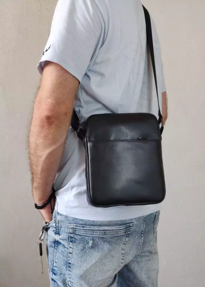 Мужская кожаная сумка из натуральной кожи MYZ NEW YORK через плечо мужская барсетка кросс-боди кожаная сумка-планшет Чоловіча шкіряна сумка з натуральної шкіри через плече чоловіча барсетка крос-боді Нью-Йорк шкіряна сумка-планшет