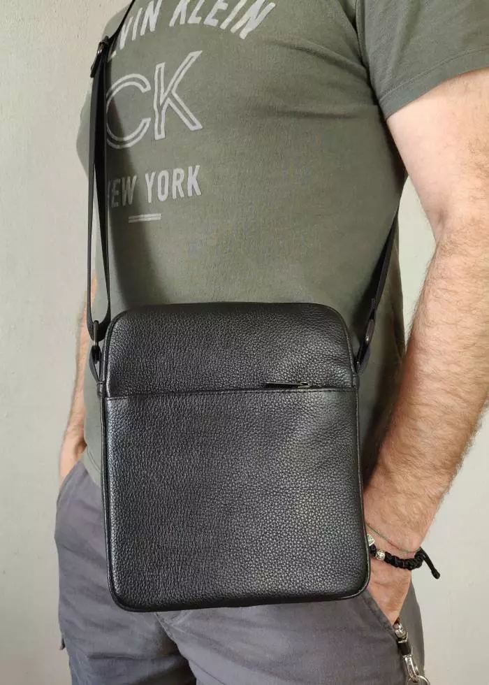 Мужская кожаная сумка из натуральной кожи MYZ NEW YORK через плечо мужская барсетка кросс-боди кожаная сумка-планшет Чоловіча шкіряна сумка з натуральної шкіри через плече чоловіча барсетка крос-боді Нью-Йорк шкіряна сумка-планшет