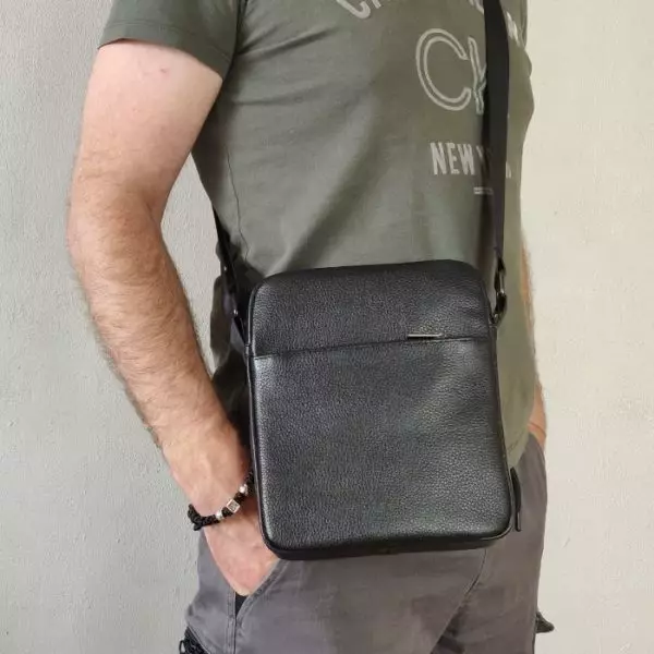 Мужская кожаная сумка из натуральной кожи MYZ NEW YORK через плечо мужская барсетка кросс-боди кожаная сумка-планшет Чоловіча шкіряна сумка з натуральної шкіри через плече чоловіча барсетка крос-боді Нью-Йорк шкіряна сумка-планшет