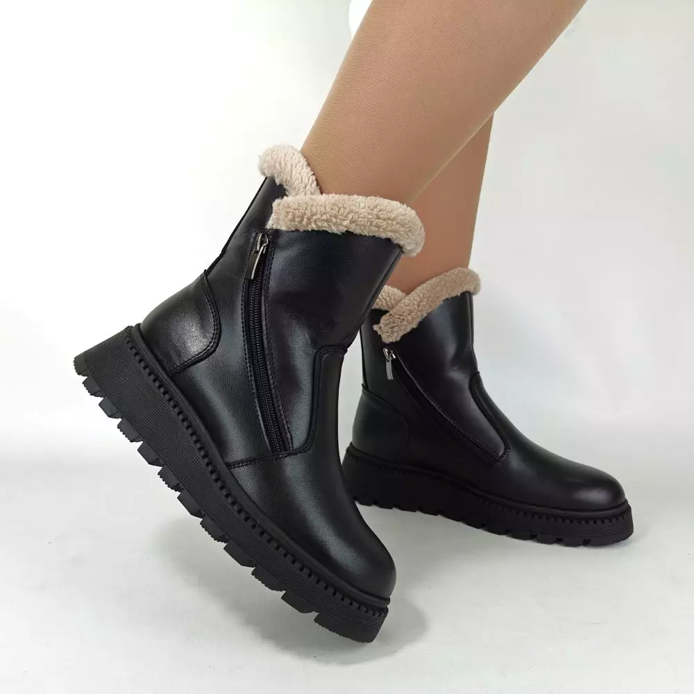 Женские зимние ботинки MYZ 0078 BLACK из натуральной кожи — изображение 6