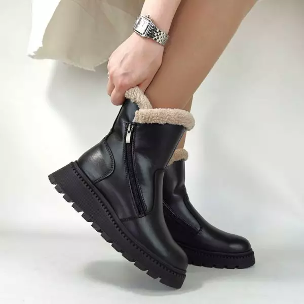 Купить зимние ботинки из натуральной кожи женские 36 37 38 39 40 41 размер жіночі черевики зимові натуральна шкіра хутро мех