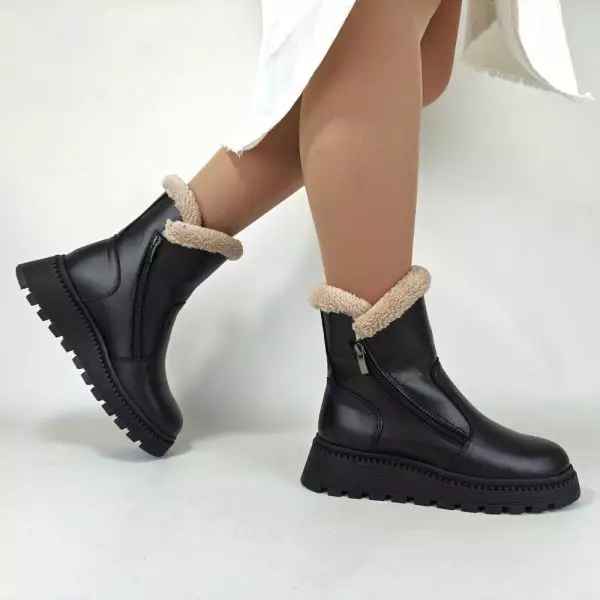 Купить зимние ботинки из натуральной кожи женские 36 37 38 39 40 41 размер жіночі черевики зимові натуральна шкіра хутро мех