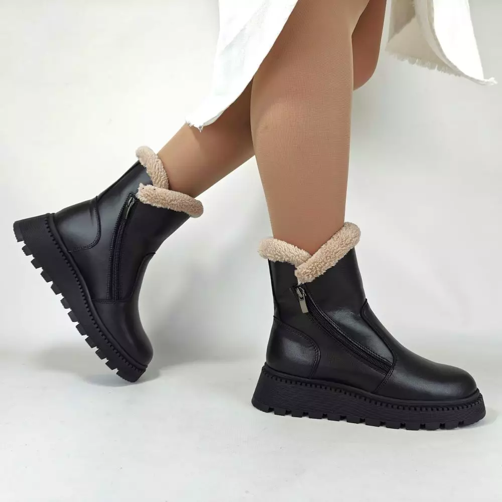 Купить зимние ботинки из натуральной кожи женские 36 37 38 39 40 41 размер жіночі черевики зимові натуральна шкіра хутро мех