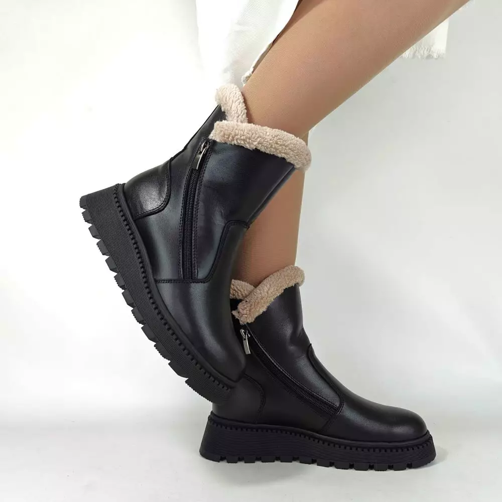 Купить зимние ботинки из натуральной кожи женские 36 37 38 39 40 41 размер жіночі черевики зимові натуральна шкіра хутро мех