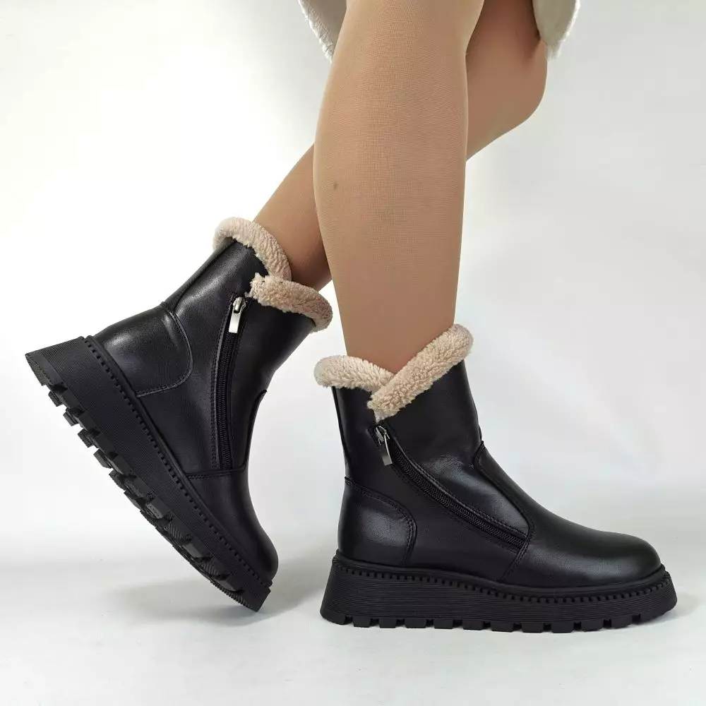 Купить зимние ботинки из натуральной кожи женские 36 37 38 39 40 41 размер жіночі черевики зимові натуральна шкіра хутро мех