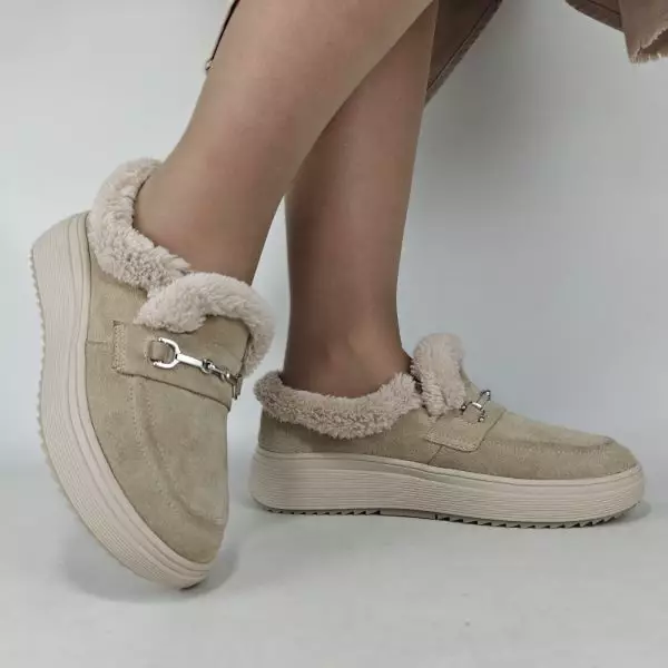 Alternative view of Жіночі зимові черевики низькі MYZ 0081 світлий БЕЖ з натуральної замші