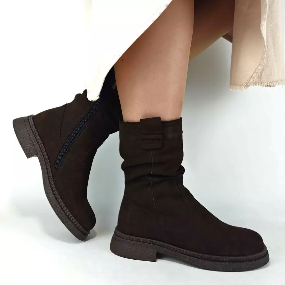 Ботинки женские MYZ кожаные молодежные бежевые нюд latte латте натуральная кожа и замша мех зимние 36 37 38 39 40 41 черевики жіночі натуральна замша лате шкіра коричнева шоколад зимові хутро