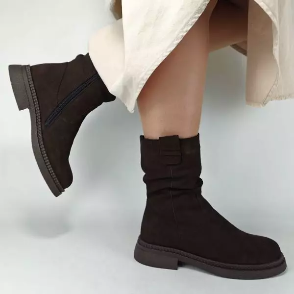 Ботинки женские MYZ кожаные молодежные бежевые нюд latte латте натуральная кожа и замша мех зимние 36 37 38 39 40 41 черевики жіночі натуральна замша лате шкіра коричнева шоколад зимові хутро