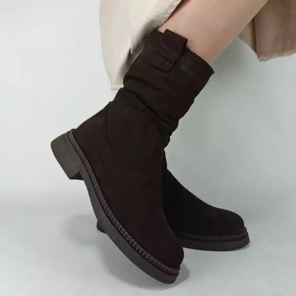 Ботинки женские MYZ кожаные молодежные бежевые нюд latte латте натуральная кожа и замша мех зимние 36 37 38 39 40 41 черевики жіночі натуральна замша лате шкіра коричнева шоколад зимові хутро