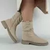 Ботинки женские MYZ МАЙЗ кожаные молодежные бежевые нюд latte латте натуральная кожа и замша мех зимние 36 37 38 39 40 41 черевики жіночі натуральна замша лате шкіра бежева нюдова зимові хутро