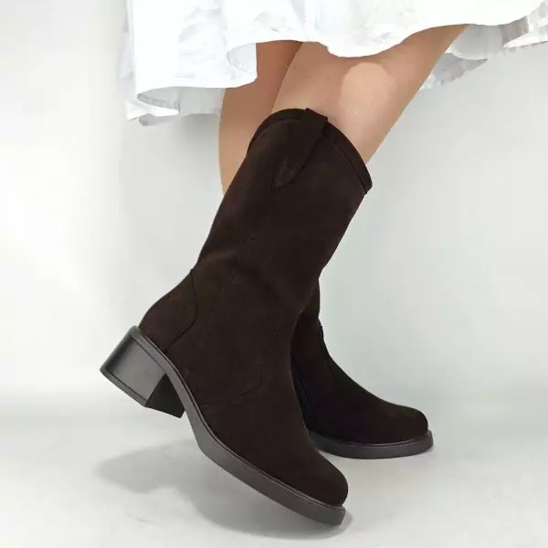 Сапоги полусапожки женские MYZ кожаные молодежные коричневая натуральная кожа и замша шоколад мех зимние 36 37 38 39 40 41 черевики чоботи напівчоботи жіночі натуральна замша лате шкіра коричнева шоколад зимові хутро