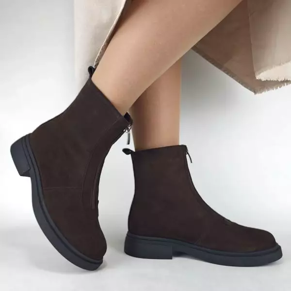 Ботинки женские MYZ кожаные молодежные бежевые нюд latte латте натуральная кожа и замша мех зимние 36 37 38 39 40 41 черевики жіночі натуральна замша лате шкіра коричнева шоколад зимові хутро