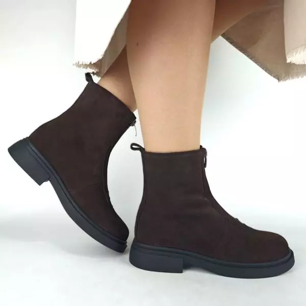 Ботинки женские MYZ кожаные молодежные бежевые нюд latte латте натуральная кожа и замша мех зимние 36 37 38 39 40 41 черевики жіночі натуральна замша лате шкіра коричнева шоколад зимові хутро