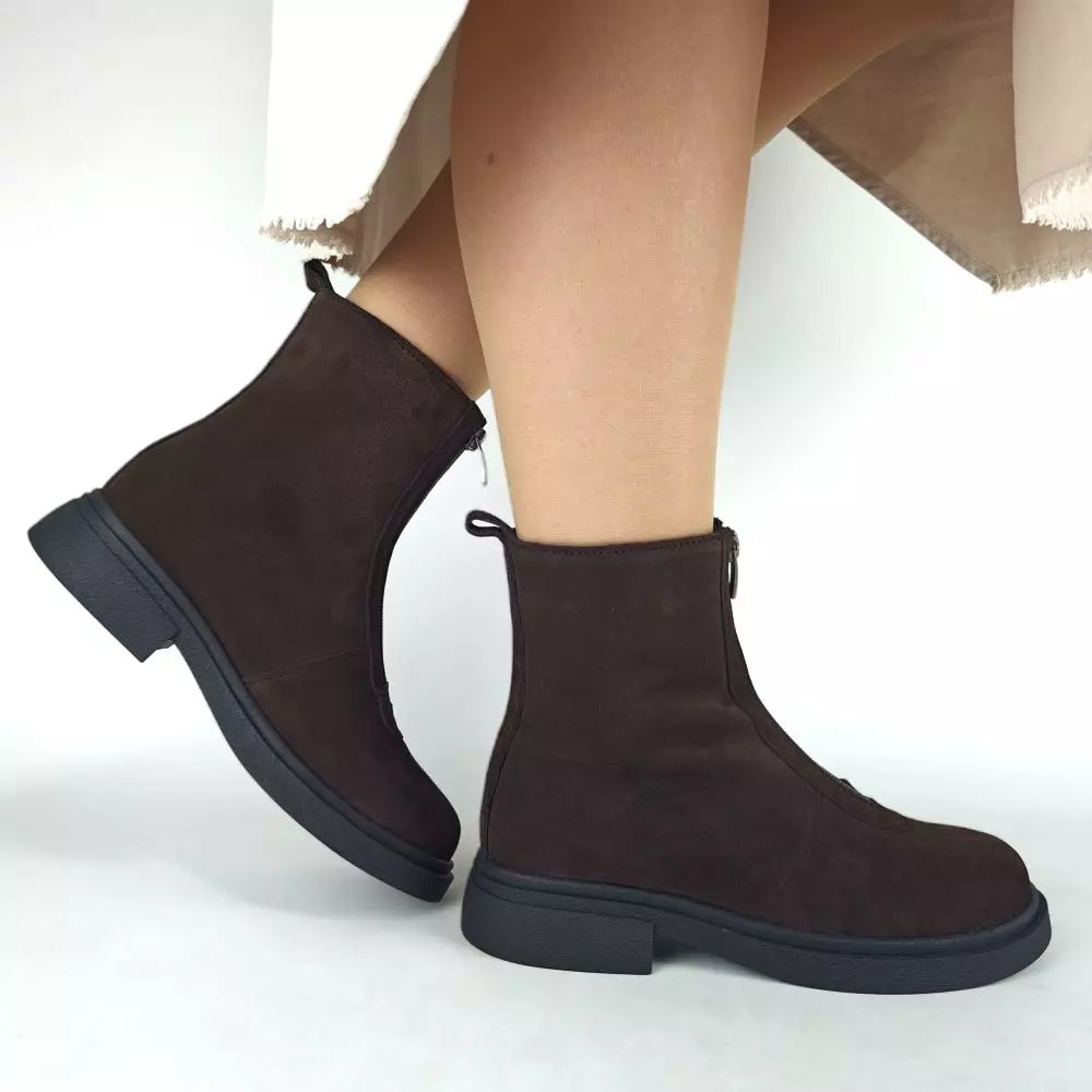 Ботинки женские MYZ кожаные молодежные бежевые нюд latte латте натуральная кожа и замша мех зимние 36 37 38 39 40 41 черевики жіночі натуральна замша лате шкіра коричнева шоколад зимові хутро