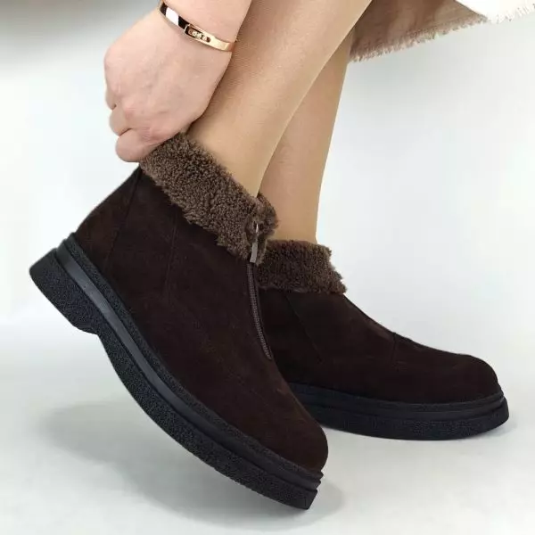 Ботинки женские MYZ МАЙЗ кожаные молодежные бежевые нюд latte латте натуральная кожа и замша мех зимние 36 37 38 39 40 41 черевики жіночі натуральна замша лате шкіра коричнева шоколад зимові хутро
