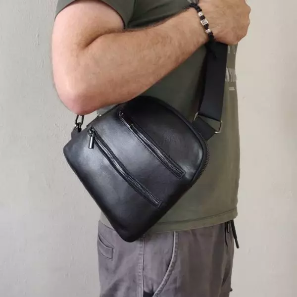 Мужская кожаная сумка из натуральной кожи MYZ MILAN через плечо мужская барсетка кросс-боди ЛЕОН кожаная сумка-планшет Чоловіча шкіряна сумка з натуральної шкіри через плече чоловіча барсетка крос-боді МИЛАН шкіряна сумка-планшет